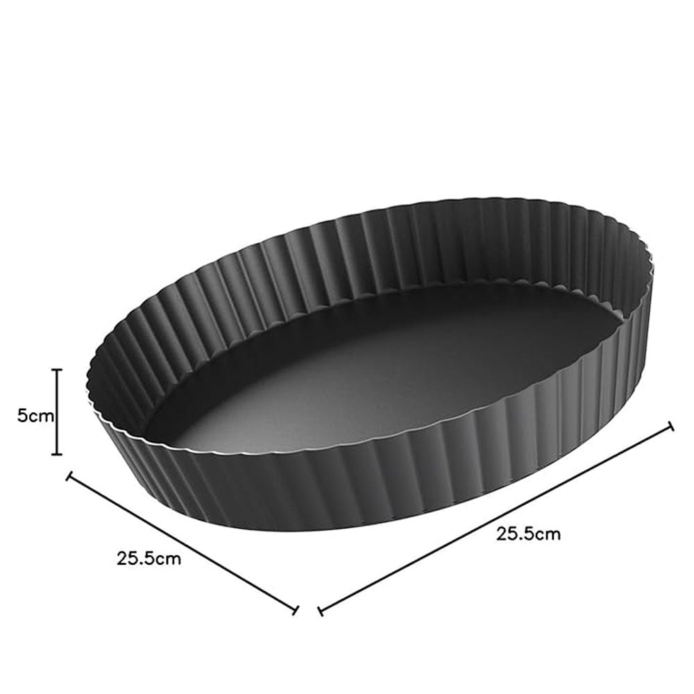 Forma Brinox Para Quiche com Fundo Removível Grafite 24x4,2cm