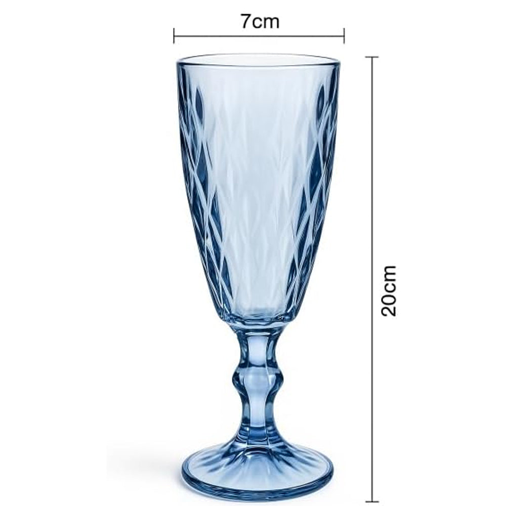 Jogo De Taças Para Champanhe Stella Azul 170ml - 4 Peças
