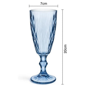Jogo De Taças Para Champanhe Stella Azul 170ml - 4 Peças