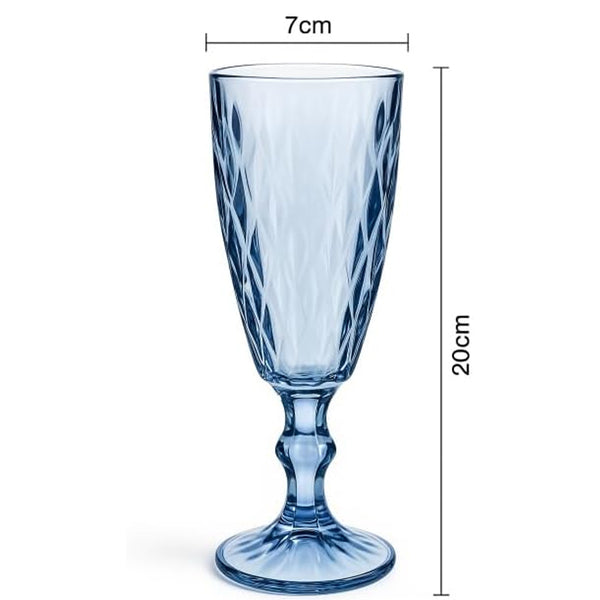Jogo De Taças Para Champanhe Stella Azul 170ml - 4 Peças