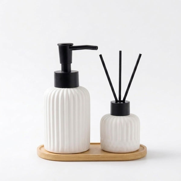 Kit Banheiro Lavabo 3 Peças com Difusor Aromatizador e Bandeja DolceHome