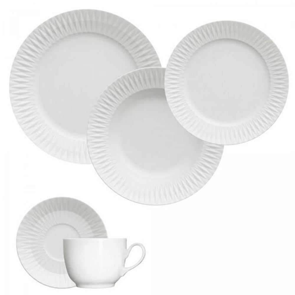 Aparelho de Jantar, Chá, Café e Sobremesa 42 Peças Germer em Porcelana - Branco