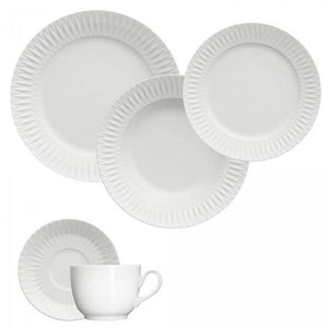 Aparelho de Jantar, Chá, Café e Sobremesa 42 Peças Germer em Porcelana - Branco