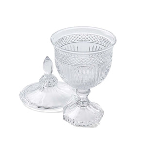 Bomboniere Com Pé Em Vidro Hauskraft Vanessa 11,5x11,5x24cm
