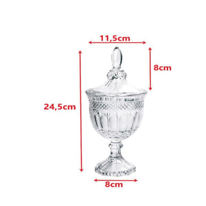 Bomboniere Com Pé Em Vidro Hauskraft Vanessa 11,5x11,5x24cm